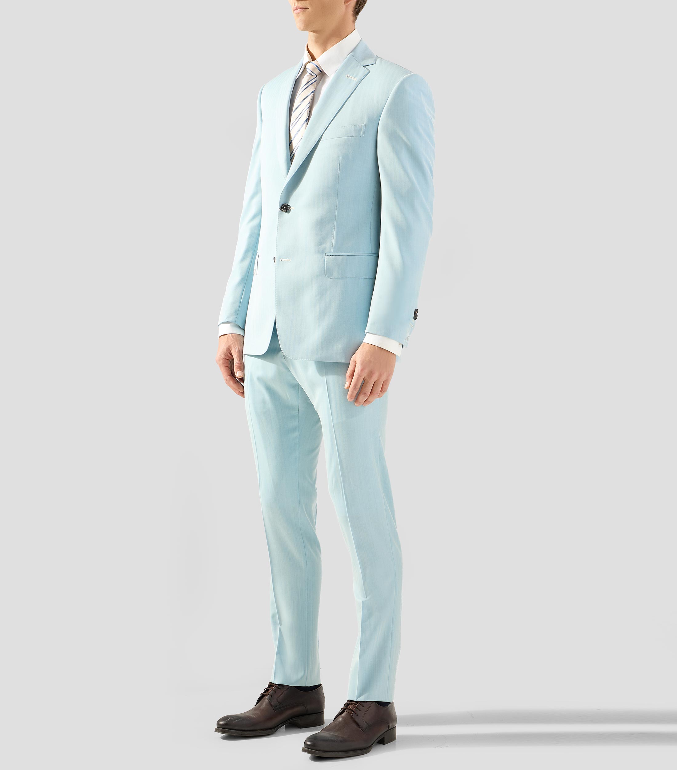 Traje de lana corte slim fantasía Hombre